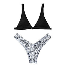 Load image into Gallery viewer, High Cut Leopard Bikini Set Wire Free Elastic Straps Padded Bra Swim Suit Pull UP Beach Sexy Swimwear 2019 Mini Swim Sets