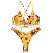 Load image into Gallery viewer, New Push up 2019 Bikini Set Women Ruffle Biquini Swimwear Low Waist Sexy Brazilian Ribbed Swimsuit Bather Beach maillot de bain