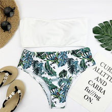 Load image into Gallery viewer, Sexy Bandeau Bikini Set Women Floral Print Swimwear Push Up Swimsuit Brazilian Biquini Pink Bikinis Pad Bathing Suit Beachwear
