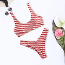 Load image into Gallery viewer, Hot Striped Bikini Set Women Bandage Bathing Suit 2019 New Push Up Micro Swimsuit Brazilian Thong Sexy Swimwear Women Bikinis