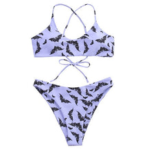 Load image into Gallery viewer, Women Bat Print Bikini Set Sexy Push Up Padded Crop Top Two Piece Swimsuit Bathing Suit Bathers Thong Swimwear Stro Kapielowy