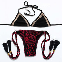 Load image into Gallery viewer, push up swimsuit women swimwear brazilian bikini set print bathing suit halter top bikinis women 2019 biquini mujer