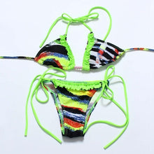 Load image into Gallery viewer, push up swimsuit women swimwear brazilian bikini set print bathing suit halter top bikinis women 2019 biquini mujer