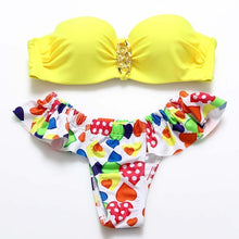 Load image into Gallery viewer, push up swimsuit women swimwear brazilian bikini set print bathing suit halter top bikinis women 2019 biquini mujer