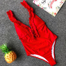 Load image into Gallery viewer, Sexy Swimsuit Women One Piece Swimwear Ruffle Swimsuit Beachwear Padded Swimwear Brazilian Bikini Monokini Bathing Suit Biquini
