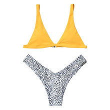 Load image into Gallery viewer, High Cut Leopard Bikini Set Wire Free Elastic Straps Padded Bra Swim Suit Pull UP Beach Sexy Swimwear 2019 Mini Swim Sets
