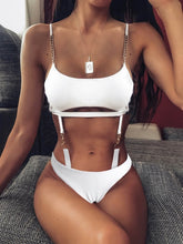 Load image into Gallery viewer, Pink Print Brazilian High Thong Bodysuits one-piece Swimwear Women Vv-neck Swimsuit Female Sexy Monokini Belt bathers 5424
