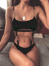 Load image into Gallery viewer, Pink Print Brazilian High Thong Bodysuits one-piece Swimwear Women Vv-neck Swimsuit Female Sexy Monokini Belt bathers 5424
