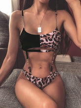 Load image into Gallery viewer, Pink Print Brazilian High Thong Bodysuits one-piece Swimwear Women Vv-neck Swimsuit Female Sexy Monokini Belt bathers 5424

