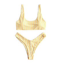 Load image into Gallery viewer, Hot Striped Bikini Set Women Bandage Bathing Suit 2019 New Push Up Micro Swimsuit Brazilian Thong Sexy Swimwear Women Bikinis
