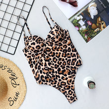 Load image into Gallery viewer, Women Push Up  Swimwear One Piece Swimsuit Female Bather Leopard Printed Bathing Suit Swim Lady Monokini 5222
