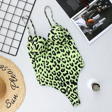 Load image into Gallery viewer, Women Push Up  Swimwear One Piece Swimsuit Female Bather Leopard Printed Bathing Suit Swim Lady Monokini 5222
