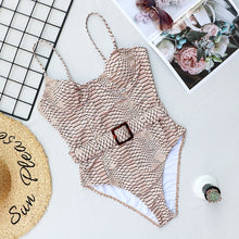 Load image into Gallery viewer, Women Push Up  Swimwear One Piece Swimsuit Female Bather Leopard Printed Bathing Suit Swim Lady Monokini 5222
