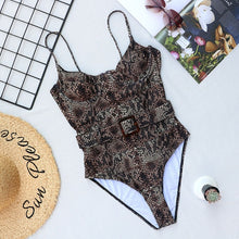 Load image into Gallery viewer, Women Push Up  Swimwear One Piece Swimsuit Female Bather Leopard Printed Bathing Suit Swim Lady Monokini 5222
