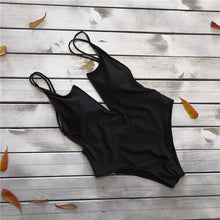 Load image into Gallery viewer, Sexy One Piece Swimwear Women Deep V Swimsuit Push Up Swimwear Solid Bathing Suit One Piece Monokini Backless Bikini Beach Wear
