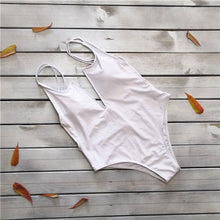 Load image into Gallery viewer, Sexy One Piece Swimwear Women Deep V Swimsuit Push Up Swimwear Solid Bathing Suit One Piece Monokini Backless Bikini Beach Wear
