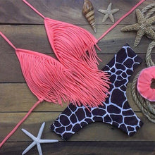 Load image into Gallery viewer, Hot Tassel Swimwear Bikini Set Women Swimsuit Bandeau Bikini Fringe Biquini Brazilian Bathing Suit Girls Swimwear biquine Swim
