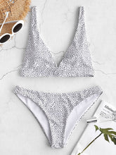 Load image into Gallery viewer, Bikini Polka Dot Plunging Bikini Set Women Wire Free Women Summer Swimsuit Sportswear Holiday Beach Bathing Suit Swimwear
