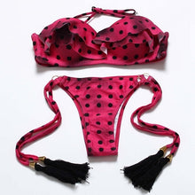 Load image into Gallery viewer, push up swimsuit women swimwear brazilian bikini set print bathing suit halter top bikinis women 2019 biquini mujer
