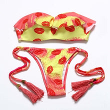 Load image into Gallery viewer, push up swimsuit women swimwear brazilian bikini set print bathing suit halter top bikinis women 2019 biquini mujer
