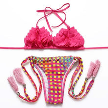 Load image into Gallery viewer, push up swimsuit women swimwear brazilian bikini set print bathing suit halter top bikinis women 2019 biquini mujer
