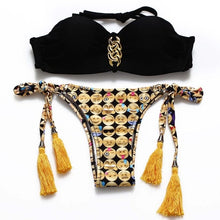 Load image into Gallery viewer, push up swimsuit women swimwear brazilian bikini set print bathing suit halter top bikinis women 2019 biquini mujer
